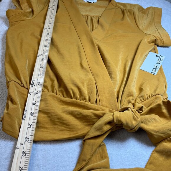 Nine West NWT Faux Wrap Top Size Small Tie Front Fall Color - Picture 7 of 9